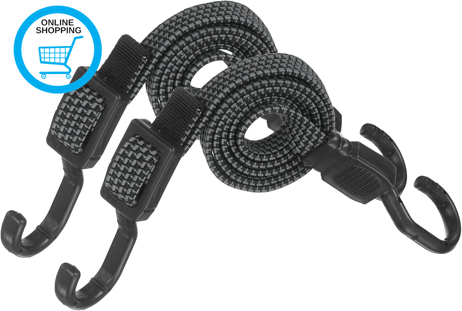 100Cm Adjustable Bungee Cords with Hook, 2Pcs Heavy Duty Outdoor Elastic Bungee