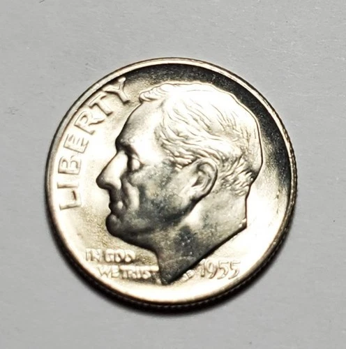 1955 S ROOSEVELT DIME 90% SILVER UNC #C10582