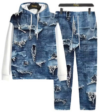 Men's Outfit 2 Piece Set Shirt Pants Suit PLUS SIZE BIG 5XL