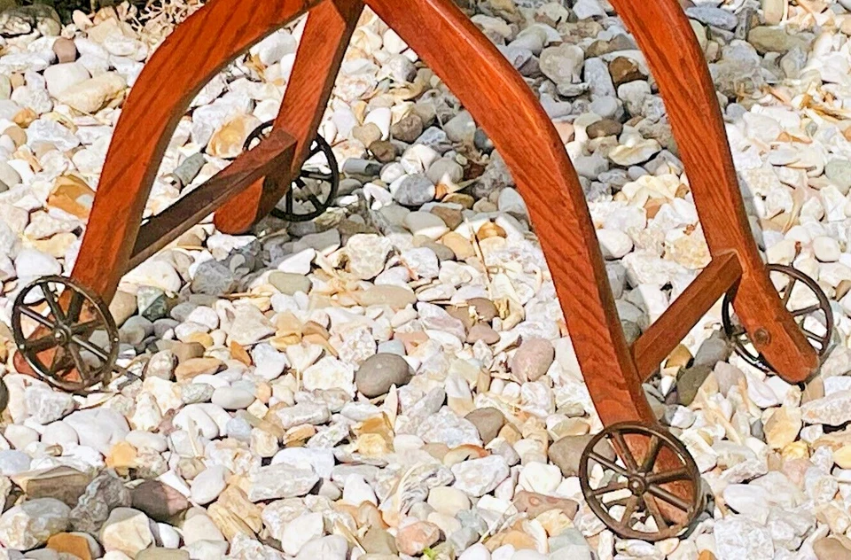 Trona de madera antigua para niños asiento elevador de madera hecha a mano silla alta para niños Foto 4 de 4