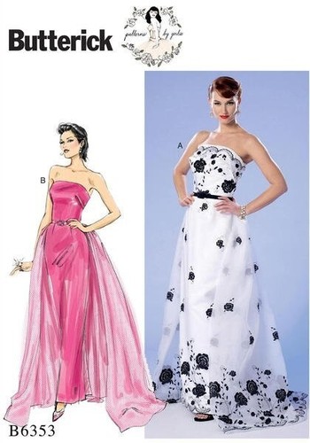 out-of-print: BUTTERICK Schnittmuster, B6353, Abendkleider, Gr. 14 - 22
