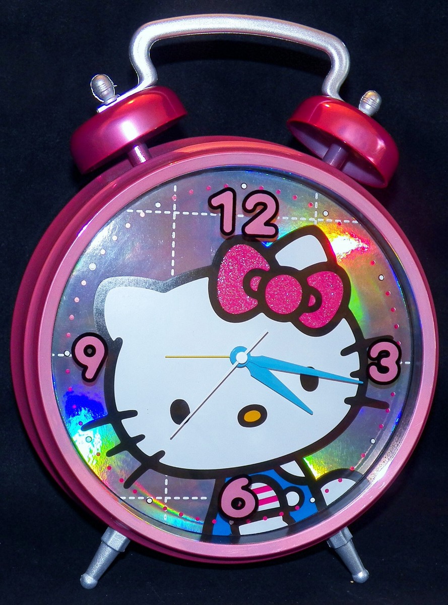 Hello Kitty Jumbo 10 inch Dia Metallic Pink Hologram Face Twin