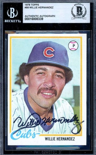 Willie Hernandez Beckett BAS Signed 1978 Topps Rookie Autograph - 第 1/2 張圖片