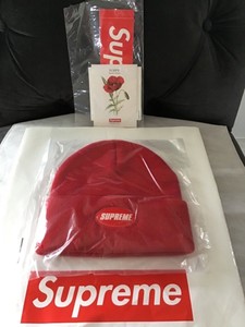 supreme rubber patch beanie