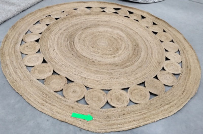 NATURAL 8' X 8' Round Broken Thread Rug, Reduced Price 1172727438 NF364A-8R