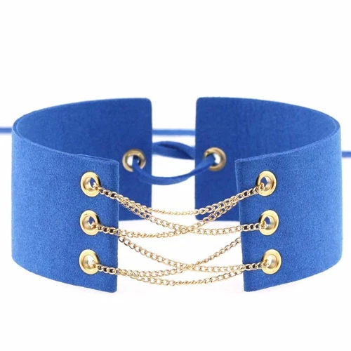 Gothic Samt breit mit Kette Choker Halskette Punk verstellbar Halsband Zubehör - Bild 13 von 55