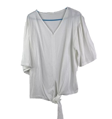 Unbranded Womens Small White V-Neck Front Tie Shirt | eBay