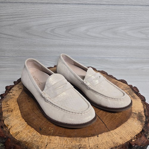 Vionic Waverly Loafers Nubuck Leather Off White Shoes Slip On VW17552