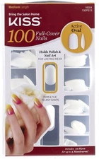 KISS 100 PROFESSIONAL FULL-COVER NAILS OVAL Medium Length NAIL GLUE Manicure