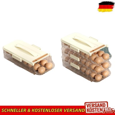 Automatic Rolling Egg Tray Organizer Fridge Egg Rack (White 2 Row 1 Layer)