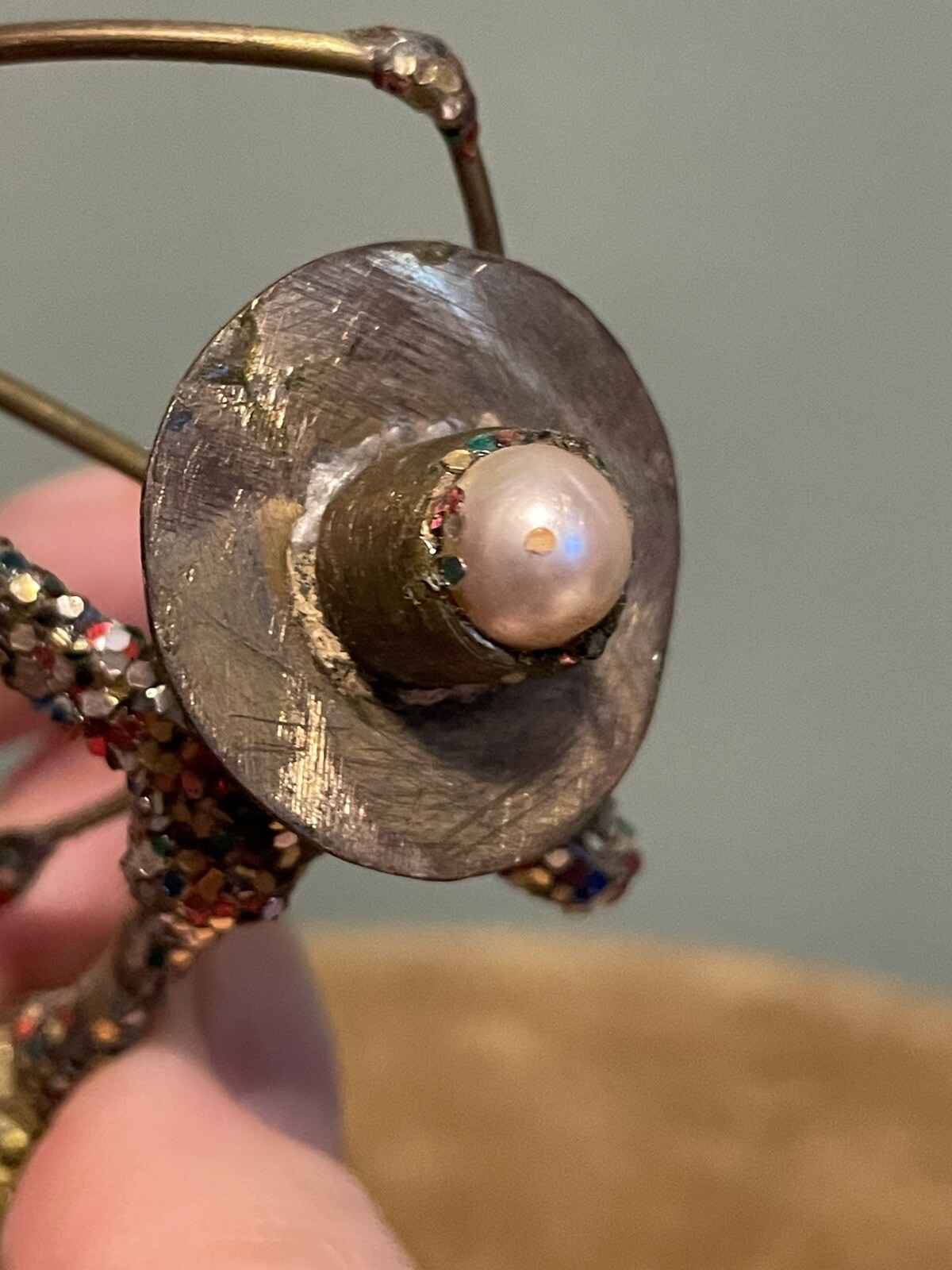 Vintage Horseshoe Nail Metal Folk Art Man With Bow & ArrowFigure 4”Tall