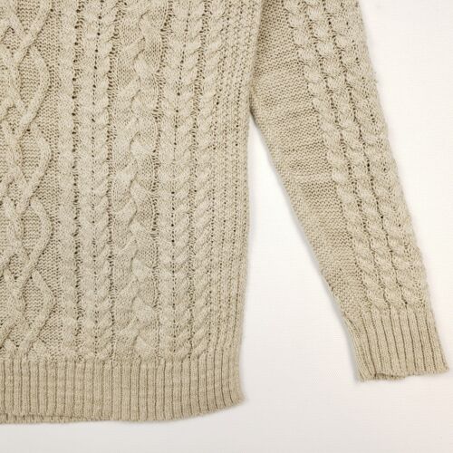 Polo Ralph Lauren Cable Knit Sweater Small UK 10 Woman Relaxed Cotton Linen Aran - Picture 4 of 16
