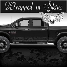 Rocker Panel Wrap Black Digital Camo Truck Side Decals Black Camouflage
