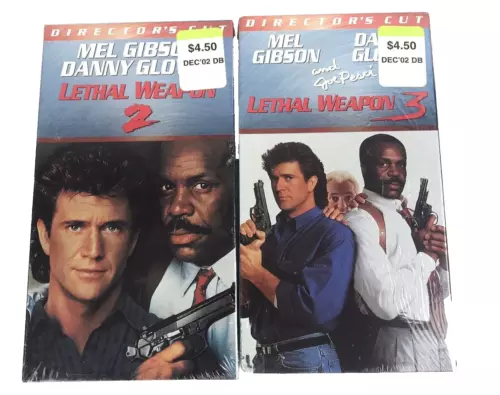 Lethal Weapon - Lot Of 2 - VHS Tapes - Vtg - Mel Gibson - Danny Glover - Pesci