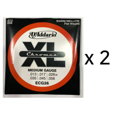 D'Addario FLATWOUND ECG26 Chromes electric guitar strings 13-56  2set