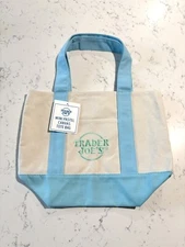 Trader Joes Mini Pastel Canvas Tote Bag Multi Colors Limited
