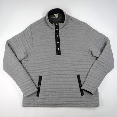 Duluth Trading Jacket Mens 2XL Flintlock 1/4 Snap Mock Neck Ribbed Gray Big&Tall