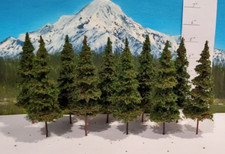 MOOSE CREEK TREES - Fir / Pine Trees 5" x 10 Trees Model Trees - HO N Z Scale
