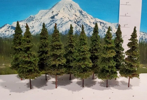 MOOSE CREEK TREES - Fir / Pine Trees (5" x 10 Trees) Model Trees - HO N Z Scale