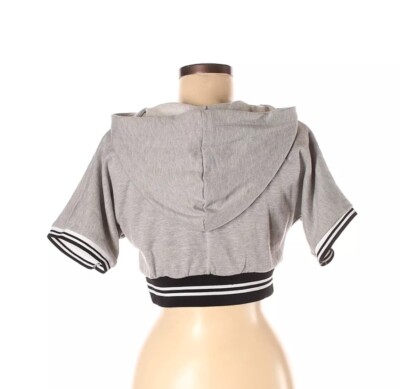 The Edit by Seventeen Women Gray Crop Sweatshirt XL NWT Without 