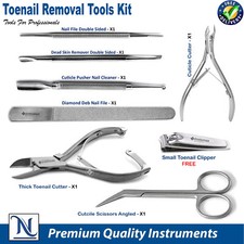 Podiatry Nail Surgery Toenail Removal Nipper Cuticle Pusher Gauge Nail Files Set