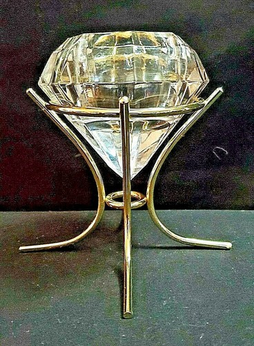 Bleikristall - Fermacarte portacandele votivo a forma di diamante cristallo piombo 24% - Foto 2 di 8