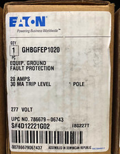 INTERRUPTOR EATON GHBGFEP1020 GRND FLT 1 POLO 20A 30 MA NIVEL DE VIAJE 277V NUEVO