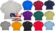 French Toast School Uniform Unisex Long Sleeve Pique Polo Shirt (Sizes 4-20)