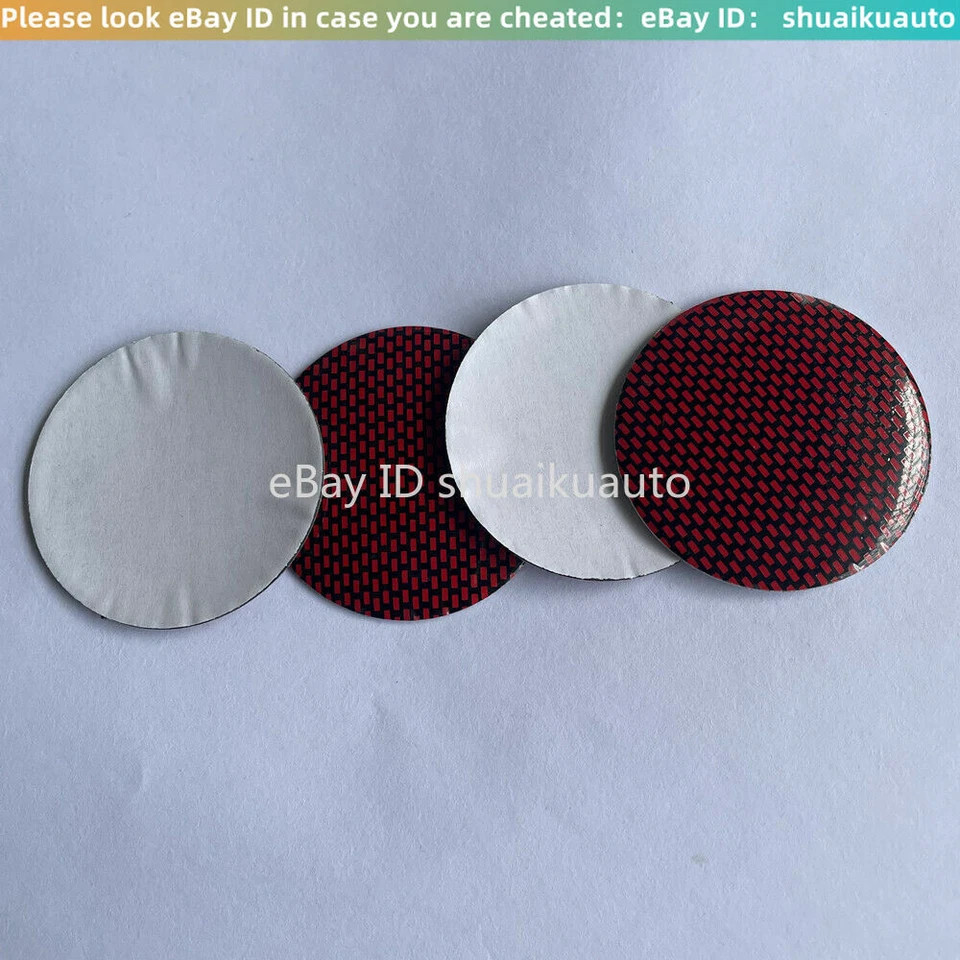 x4 Red Universal Gridding Wheel Center Hub Cap Cover Emblem Badge Sticker 56.5mm Foto 3 de 4
