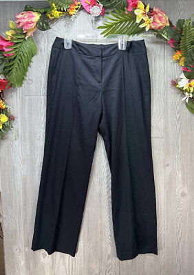 women's polyester spandex dress pants DKNY Womens Polyester Spandex Black Wide Leg Dress Pants Size 4