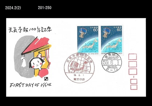 Rocket,Satellite,Space,Weather Map,weather forecast,Japan 1984 FDC,Cover