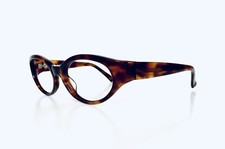 Elizabeth Arden Brown Tortoise Lucite Oval Wrap Glasses EA 51 19 140