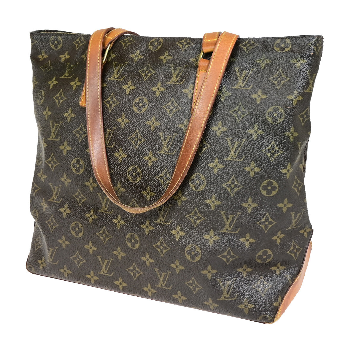 LOUIS VUITTON Monogram Cabas Mezzo Shoulder Bag in Brown Leather M51151 35YG214-image