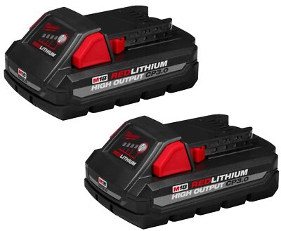 (2) GENUINE 18V Milwaukee 3.0 AH Batteries M18 48-11-1837 High Output