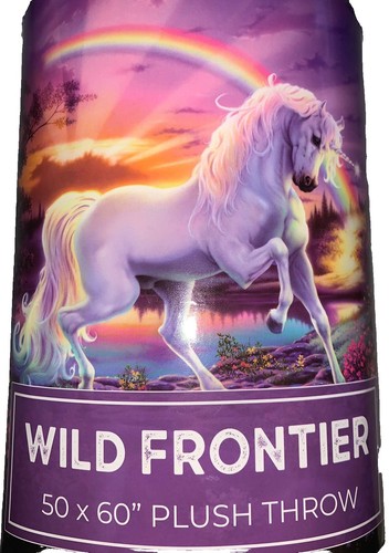 NEU Einhorn Regenbogen See Plüsch Überwurf Decke 50"×60" weich warm (Q219) - Bild 5 von 5