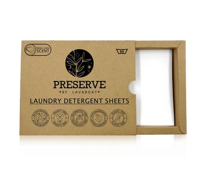 Preserve by LavaBoat Eco Friendly Laundry Detergent Sheets - 60 Loads