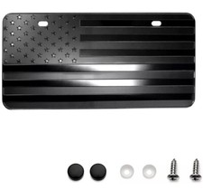 3d Embossed Us American Flag Car License Plate Tag Cover Black Universal
