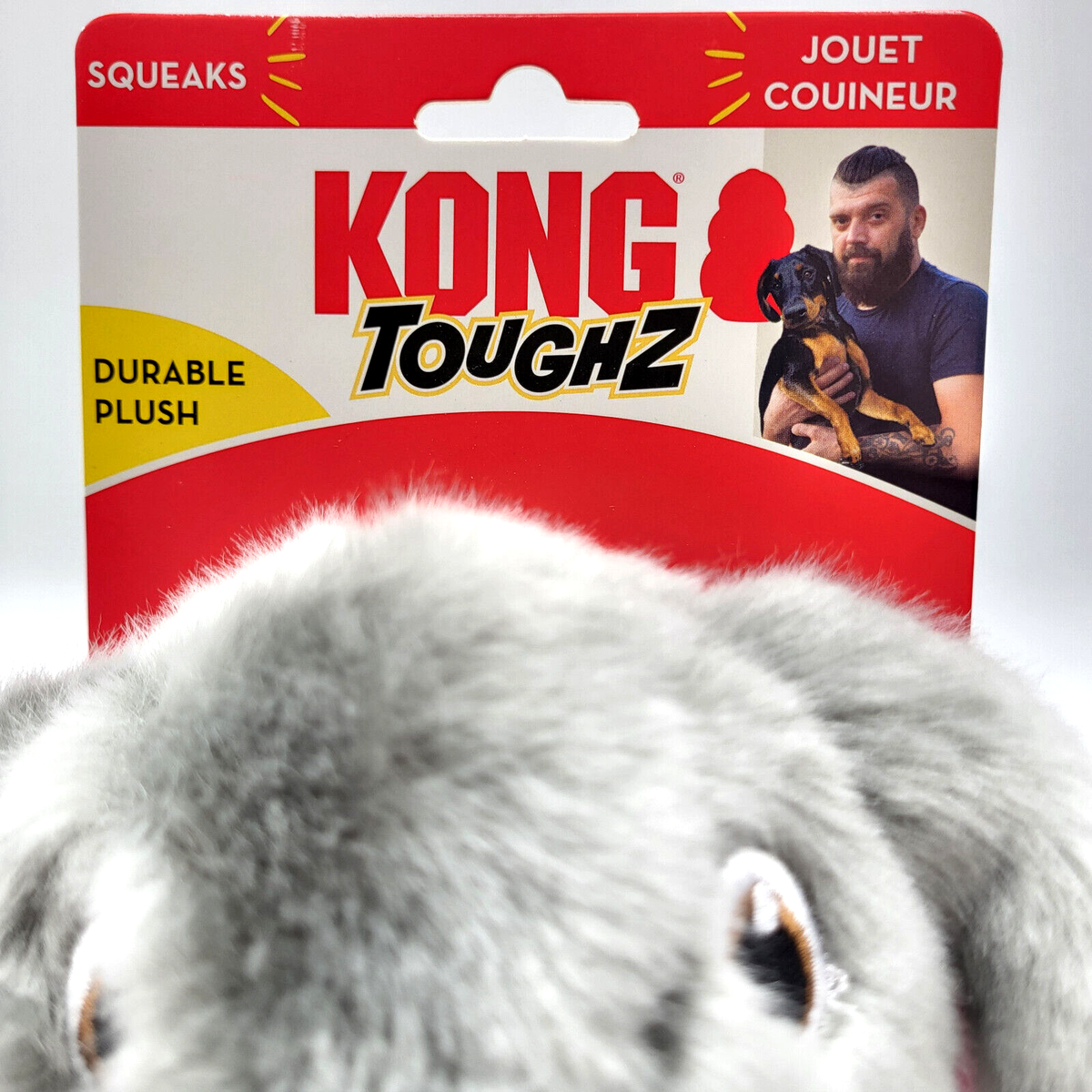 KONG Toughz Bunny Medium Squeaky Plush Shake & Snuggle Dog KONG Toughz Bunny Medium Squeaky Plush Shake & Snuggle Dog