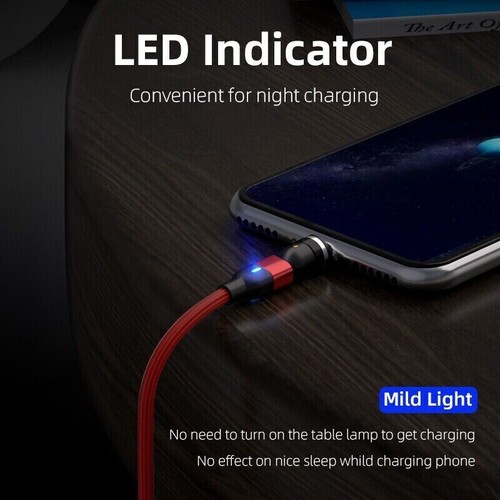 Rotate Magnetic Phone Charger Charging Cable For Micro USB/Type C/ iPhone - Picture 8 of 9