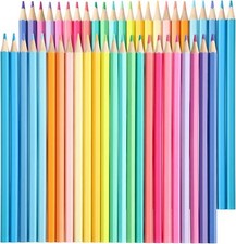 48 Packs Pastel Colored Pencils Oil Pastel Pencils Soften Wood Coloring Penci...