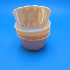 Set 4 Vintage Fire King Peach Copper Luster 6 oz Custard Cup Ramekin