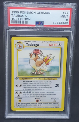 Pokemon PSA 9 MINT German Pidgeotto Tauboga 22/102 1st Edition