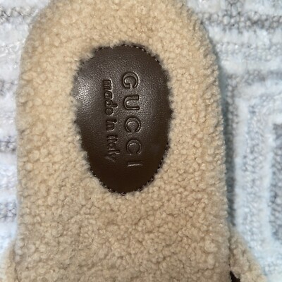 Gucci × The North Face Logo Boa Butterscotch Merino Wool Sandals