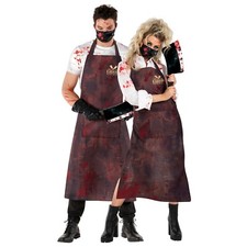 Adult Bloody Butcher Costume Men`s Women`s Killer Surgeon Halloween Fancy Dress