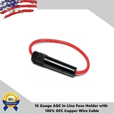 10pcs 18 Gauge AGC In-Line Twist Type Fuse Holder 100% Copper Wire Cable Boat RV