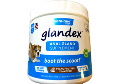 VETNIQUE LABS GLANDEX ANAL GLAND SUPPLEMENT FOR ALL DOGS 60 SOFT CHEWS 02/2027