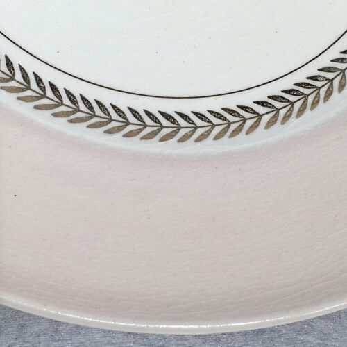 2 American Limoges Federal Luncheon Plates Coral Pink CandleLight 22K Gold 9.25" - Picture 4 of 9