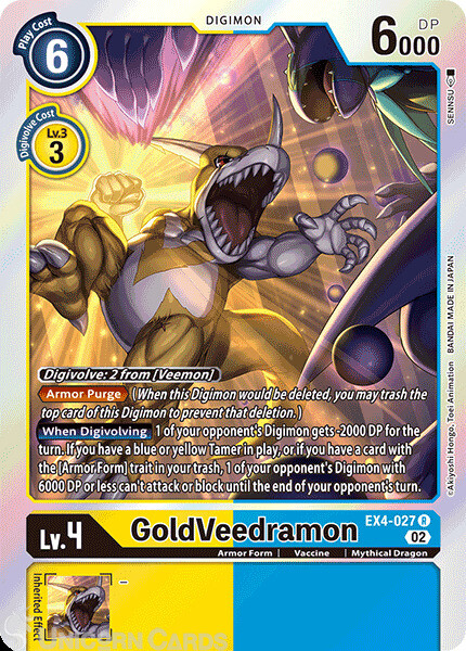 EX4-027 GoldVeedramon :: Rare Digimon Card :: EX04: Alternative Being ::