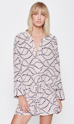 NWT Equipment Lillian Silk Pajama Set Star Print Nostalgia Rose Size XS,S,M $388