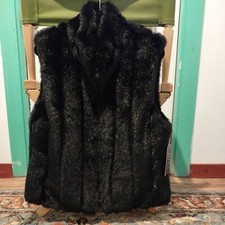 Fuda Women Sleeveless Down Jacket W/faux Fur Size Xl Reversible